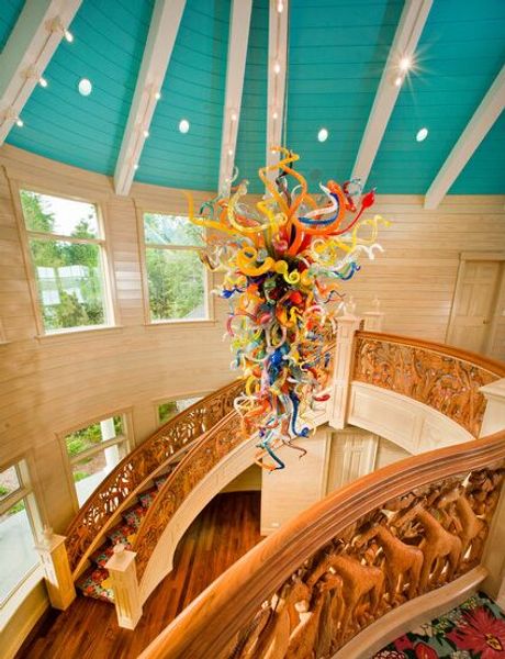 

большой twisted art glass лестничные декор висячие длинные люстра multicolor муранского стекла modern led 100% ручной выдувного стекла люстр