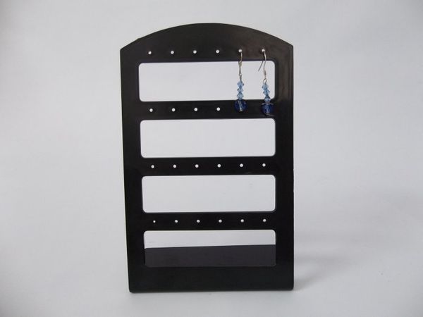 

wholesale 100pcs/lot acrylic black 12pairs earring display rack 24 holes jewelry display stand holder organizer, Black;white