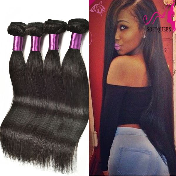 Unprocessed Brazilian Hair Straight Weave Peruvian Malaysian