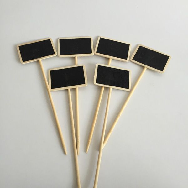

100pcs d7.5*h25cm wholeale garden tags markers nursery plant labels wood tags with blackboard garden decoration sf-155