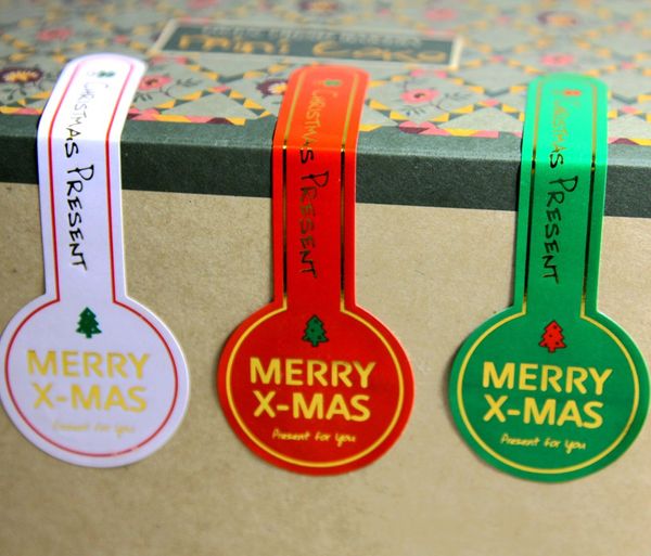 

merry x'mas" long adhesive seals sticker labels and paster for cookie/biscuit/cake bakery gift packaging decoration 450pcs/l