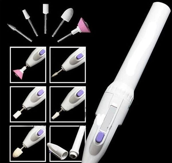 Wholesale-Nail Art Tip Electric Manicure Toenail Drill File Tool Nail Grinder Polisher Set For Sale