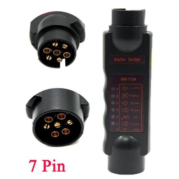 

car trailer caravan 7 pin towing tow bar light wiring circuit tester plug socket