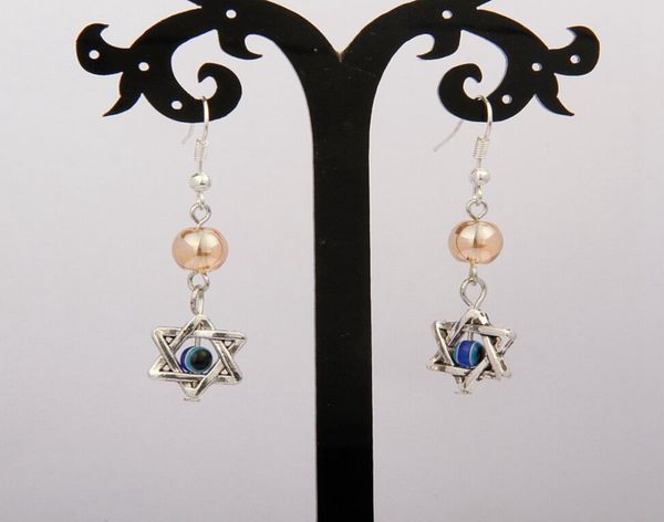 

30 пара горячего покрытия цинкового сплава серебро stareye бисерmulticolor стеклянная бусина шарм подвеска серьги для женщин ювелирные издел, Silver