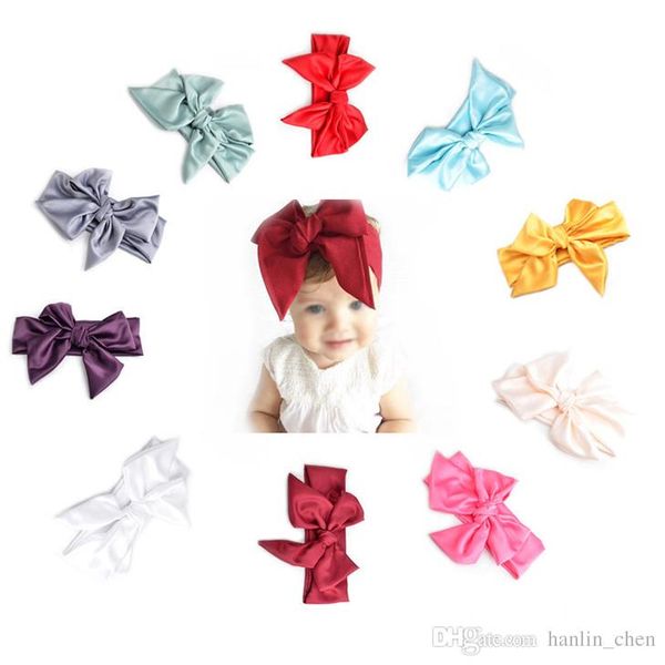 

2018 direct selling new arrival mix color children hair band candy color elastic bow girls headdress retro headbands 10 colors qa1-10