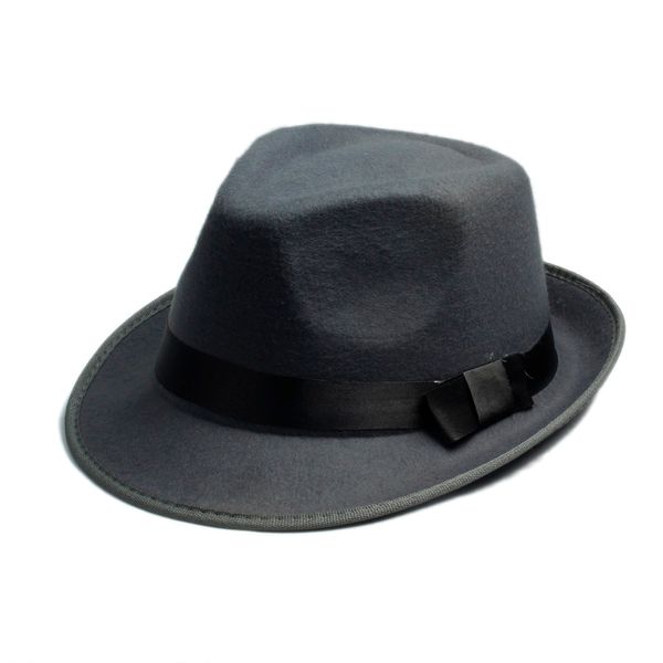 All'ingrosso-Unisex Uomo Donna Lana Cotone feltro cappello fedora Cappelli Jazz Feltro Floppy Ribbon Band Cappello Panama elegante gorras hombre Gangster Cap