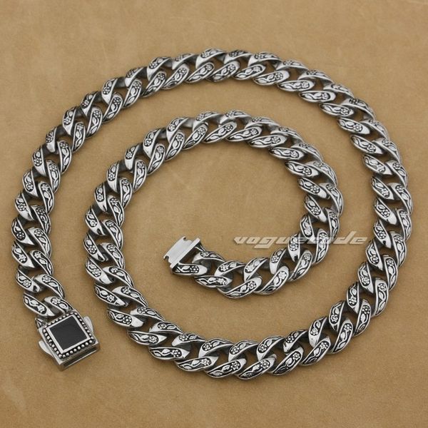 

18" ~ 36" 316l stainless steel rose flower mens biker necklace chain 4r013n, Silver