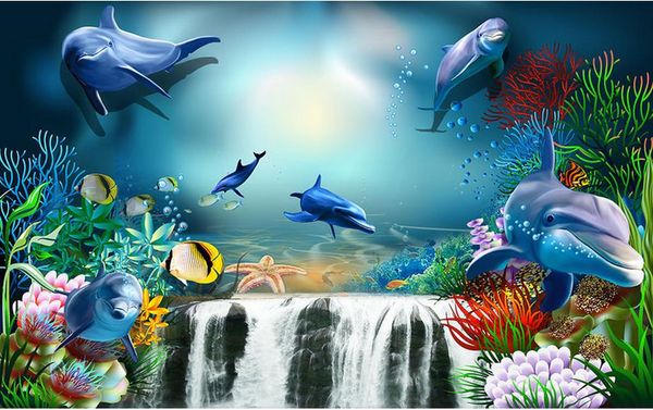 

wallpaper modern 3d underwater world waterfall coral wallpaper for painting