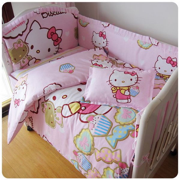 Goodmom Hello Kitty Crib Bedding Set Baby Bedding Bumper Crib Baby