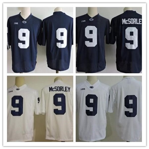 

Penn State Nittany Lions College Football 9 Trace McSorley Youth women's Mens White Navy Blue No Name Stitched Jersey Size S-3XL