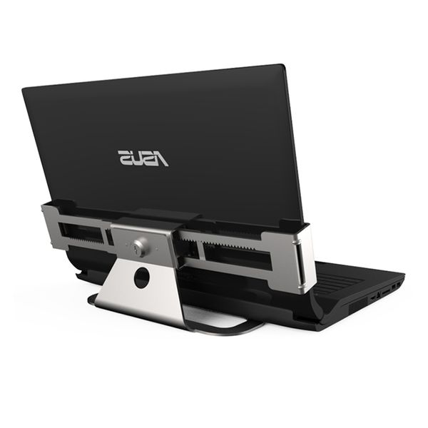 Espositore per allarmi di sicurezza per laptop elasticizzato in metallo, blocco antifurto per montaggio su scrivania per computer portatile per tutti i tipi di laptop con chiavi