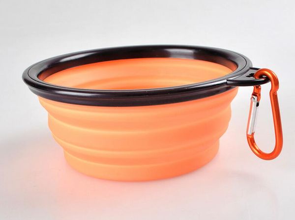 

wholesale-colorful folding pocket-portable silicone dog drinking bowl with hook