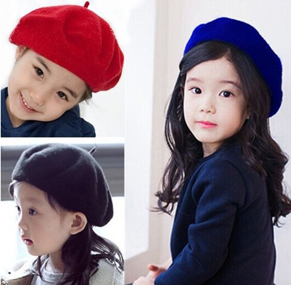 Çocuk yün bere şapka prenses şapka kızlar için şeker renk bere 10 adet / grup ücretsiz kargo