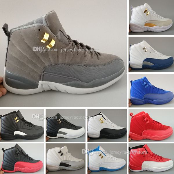

12 xii 12s man basketball shoes white taxi flu game french blue gamma blue playoff sneaker boots 6-8-9-10-11-13