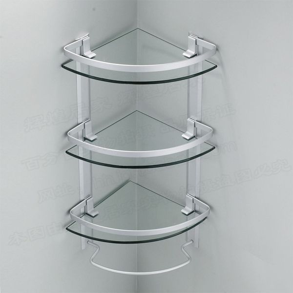 Aluminum 3 Tier Glass Shelf Shower Holder Bathroom Accessories Corner Shelves For Storage Wall Mount Canada 2019 From Beautylights Cad 171 90