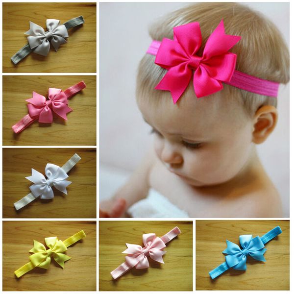 

Baby Elastic Headbands Children Hair Accessories Kids Hair Flowers Girls Boutique Bowknot Head bands Infant Headband christmas gift D676J