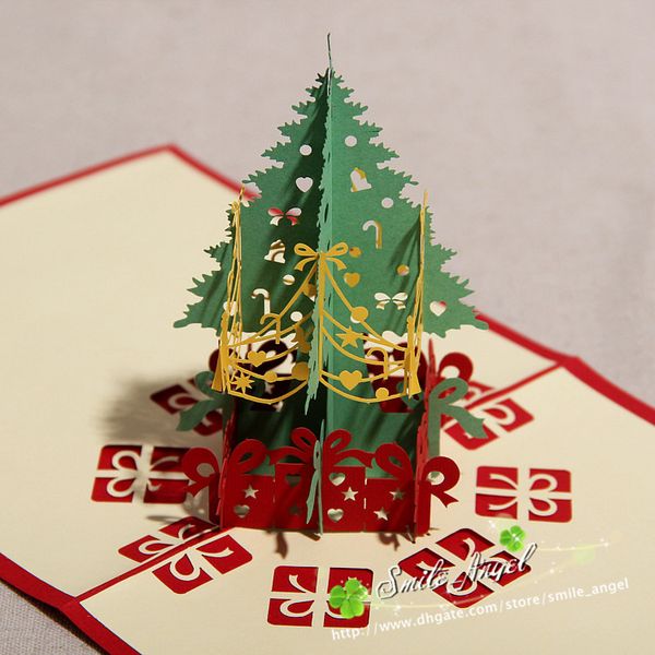 Creative Kirigami Origami 3d Pop Up Greeting Gift Christmas Cards With Christmas Tree Gifts Make A Greeting Card Make Birthday Cards From