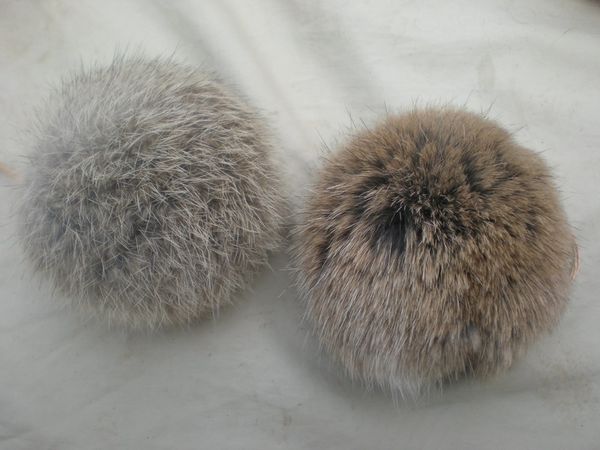 

10cm natural brown colour rabbit fur pom poms garments accessories shoes & hat accessory 50pcs per lot and fast express, Silver