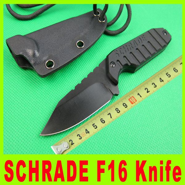 

SCHRADE F16 Fixed Blade Neck knife 5CR13MOV 56HRC Blade G10 Handle outdoor straight knife knives with Kydex Sheath sport Knives 735X