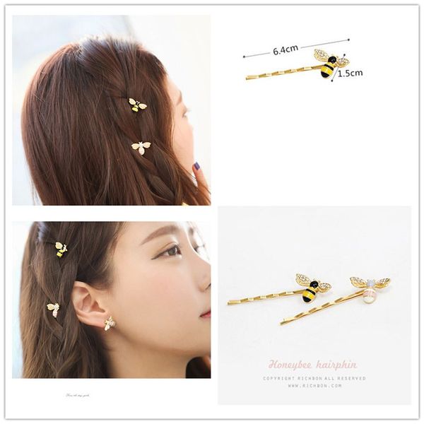 Korean Style Rhinestone Hairgrips Bee Hair Pin Fine Jewelry Hair