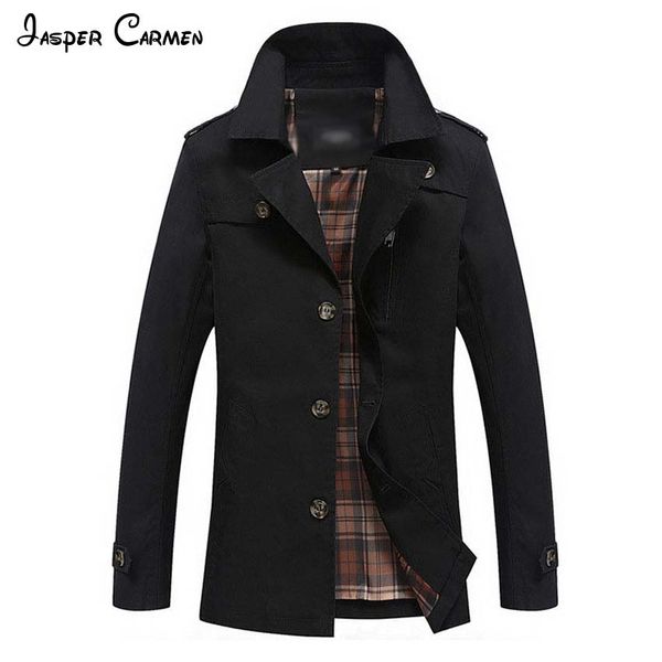 

wholesale- 2017 new spring men trench coat men long trench slim fit overcoat men coats fashion trench outerwear 85z, Tan;black