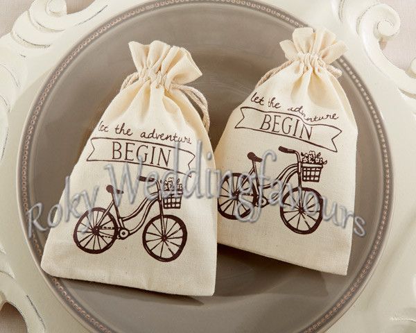 KOSTENLOSER VERSAND! 50 teile/los! Vintage Viktorianischen Schwarzen Fahrrad Musselin Braut Dusche Hochzeit Gunsten Taschen, party geschenk taschen