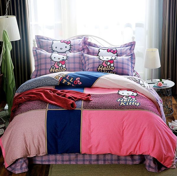 

wholesale autumn and winter padded cotton children's bedding quilt cartoon cotton sanding four-piece bedding set