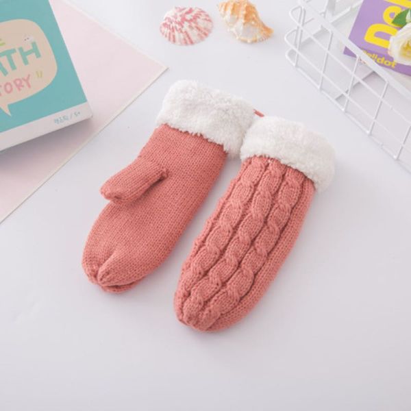 

women warm gloves fashion twist crochet mittens for girls 5 colors winter glove thickening inside wholesale, Blue;gray