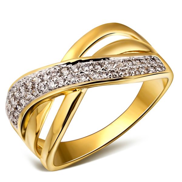 

office jewelry ring hollow ring flower rhodium plate luxury jewelry for women unique rings cubic zirconia, Golden;silver