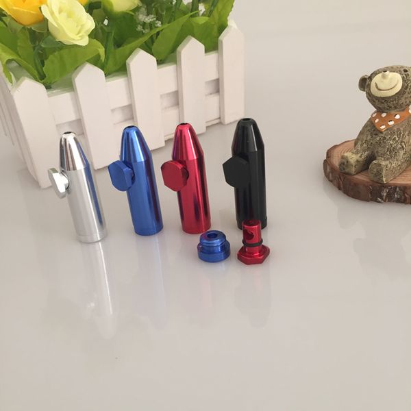 

tabaco pipe bullet aluminum metal snuff snorter smoking pipe click n vape grinder gift rolling machine paper vaporizer