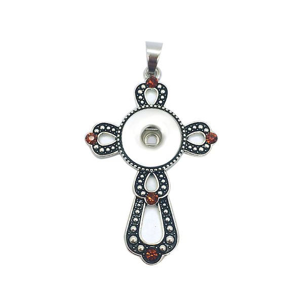 

горячие продажи крест 031 snap button кулон ожерелье fit 18 мм кнопки для женщин шарм мода сменные ювелирные изделия, Silver