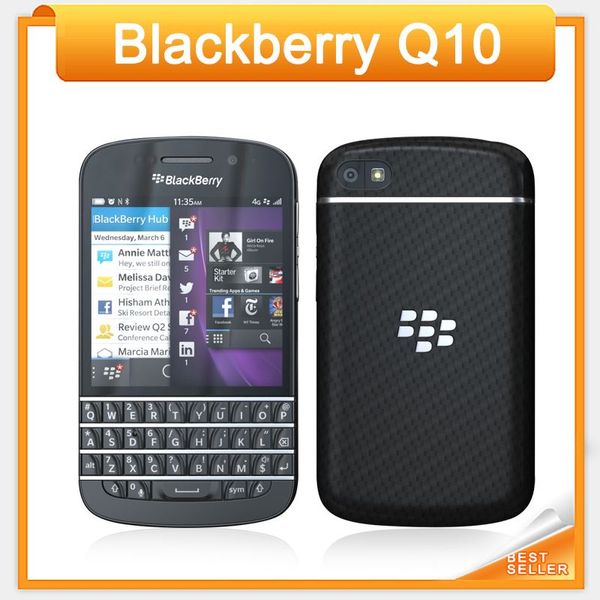 Entsperrtes Blackberry Q10 Original Mobiltelefon 2 GB RAM 16 GB ROM Dual Core 1,5 GHz 8 MP Kamera GPS WiFi Bluetooth 4G LTE generalüberholtes Mobiltelefon