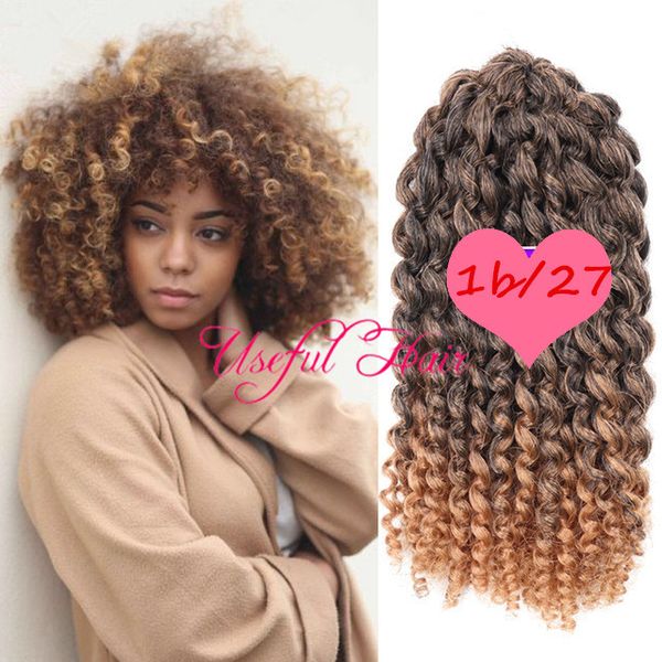 

malibob 8inch blonde marlybob 3pcs lot afro kinky curly hair ombre mali bob hair extensions synthetic bariding hair crochet braids christmas, Black