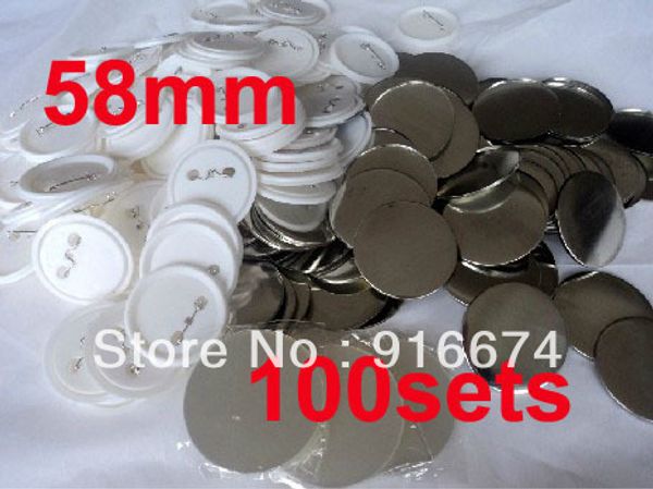 

wholesale-fast discount 58mm 100 sets professional badge button maker pin back pinback button supply materials