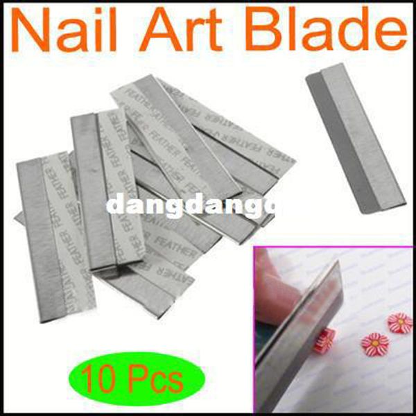 

wholesale-1pack 10pcs/pack stainless steel nail art decorating fimo polymer clay canes rods razor blade cutter 07, White