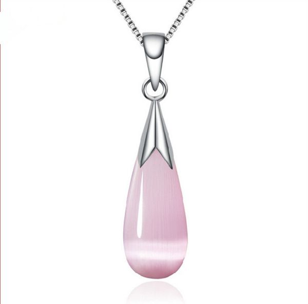 

retro jewelry silver moonlight opal water droplets pendant moonstone female pendant for women necklace wholesale (no chain) p9