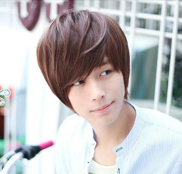 Handsome Korean Style Man Hair Fluffy Wig Hot Boys Wig New Fashion Korean Men S Short Light Brown Male Hair Cosplay Wigs Price A5 Canada 2019 From
