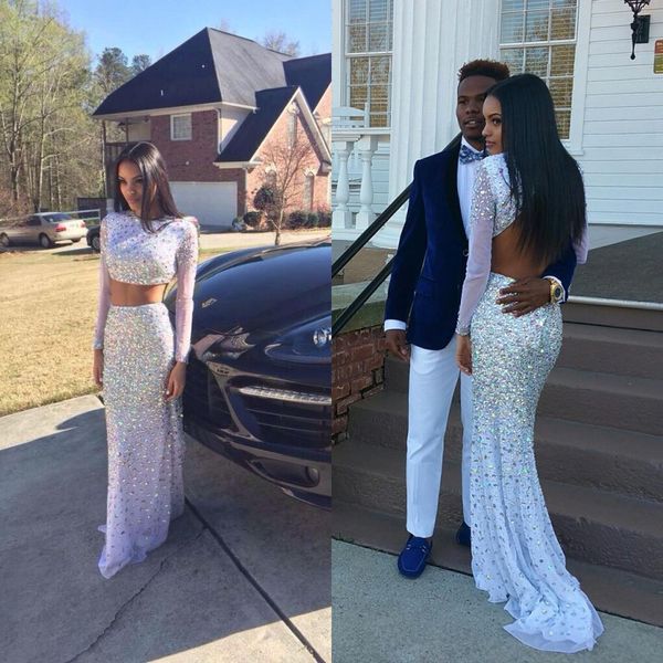 

сказочные 2k15 платья выпускного вечера blingn bling красочные кристаллы длинные формальные вечерние платья две части открытой задней иллюзи, Black