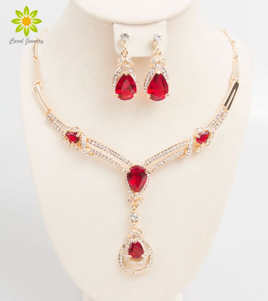 

wedding bridal dress accessories african beads jewelry sets zircon beads 18k gold plated holiday party necklace earrings set, Silver