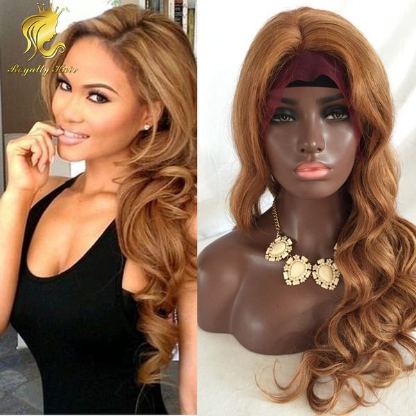 

горячая продажа #27 glueless полный парик шнурка человеческих волос 130 плотность мед блондинка фронта парик шнурка для женщин способа не пр, Black;brown