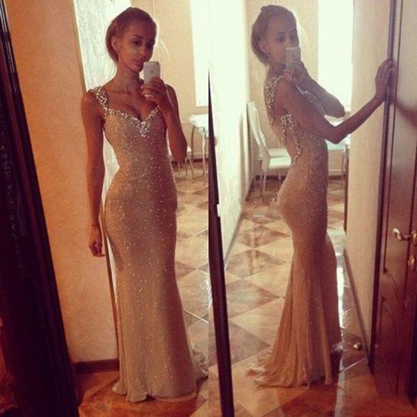 

luxury bling bling 2017 prom dresses sweetheart long crystal beaded sequins corset mermaid sheer tulle shiny prom dress, Black