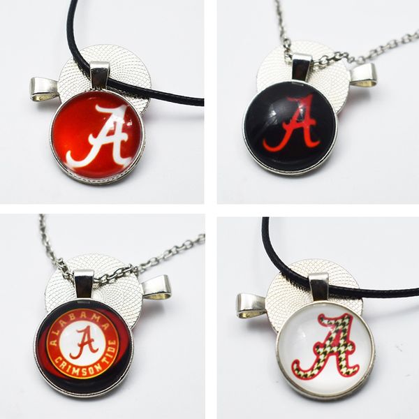 

10PCS NCAA Alabama Sports Team Round Charm Pendant Necklace Jewelry 25mm Glass Time Gem For Fans Sports Pendant Necklace