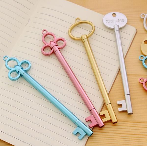 0,38mm Vintage Schlüssel Kunststoff Gel Stift Kreative Nette Kawaii Stifte Für Kinder Novely Artikel Schule Liefert Kostenloser Versand G1184