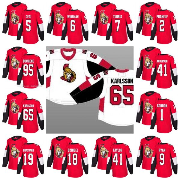 

Youth 100th Patch 2017-2018 Ottawa Senators Erik Karlsson Matt Duchene Craig Anderson Dion Phaneuf Mike Condon Derick Brassard Hockey Jersey