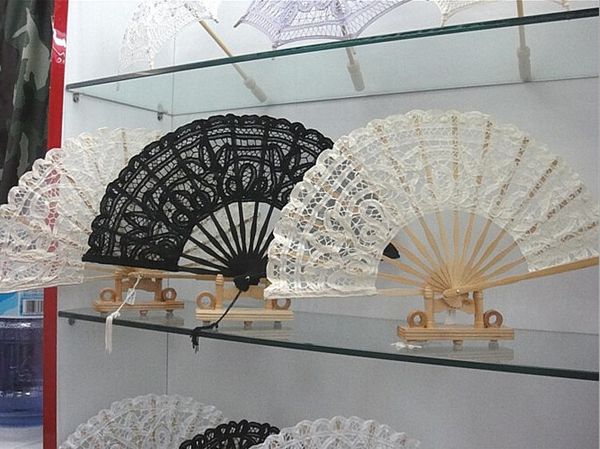

bridal wedding formal events fans wedding fans folding lace fans handmade 10.6'' plain white hand fans ladies' folding fans