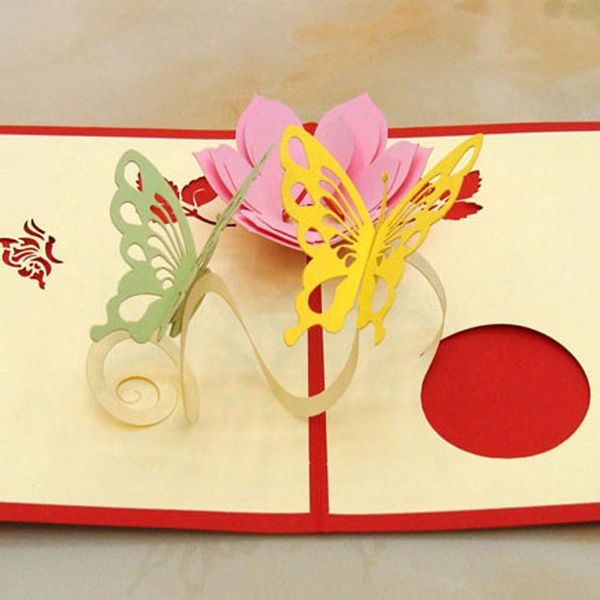 

butterfly flower 3d pop up greeting cards handmade paper silhoue & creative happy birthday cards ing