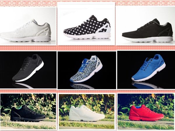 

wholesale-zx flux shoes for men and women, White;red