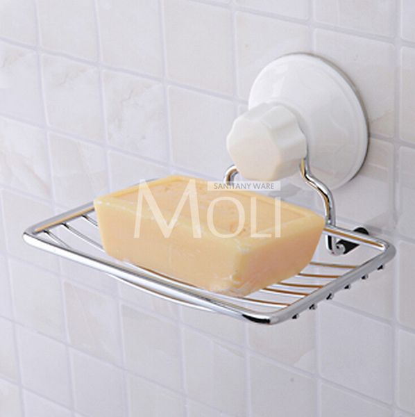 

new design suction cup wall mounted soap dish stainless steel soap basket sucker shower soap holder bathroom accessories