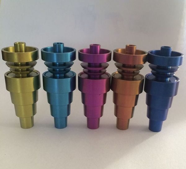 Blau grün gold orange rot Domeless GR2 Titannagel 6 in 1 Gelenk 18,8 mm und 14,4 mm und 10 mm für Glasbongs