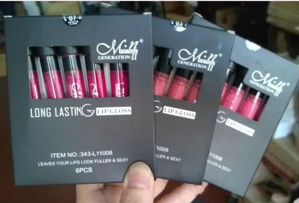 DHL cosmético m.n labelo labelo brilho impermeável maquiagem lábios duradoura 36 cores cores completas mn lip gloss veludo batom mate labio